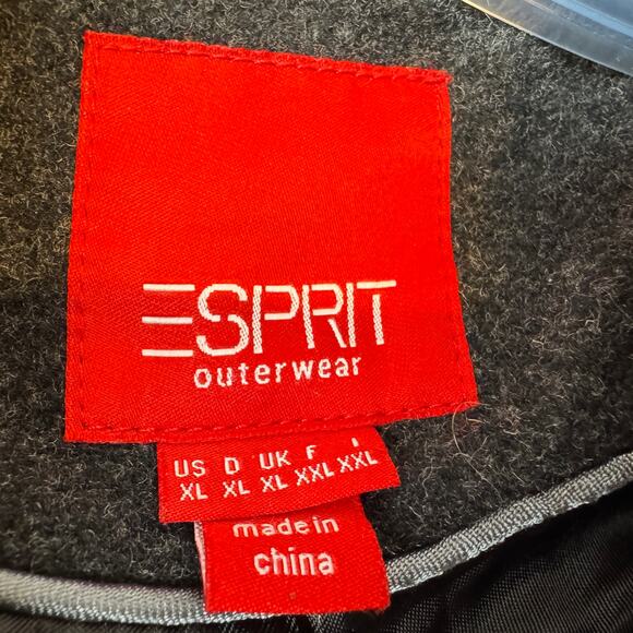 ESPRIT Y2K Hooded Peacoat Charcoal Gray Size XL - Picture 4 of 6